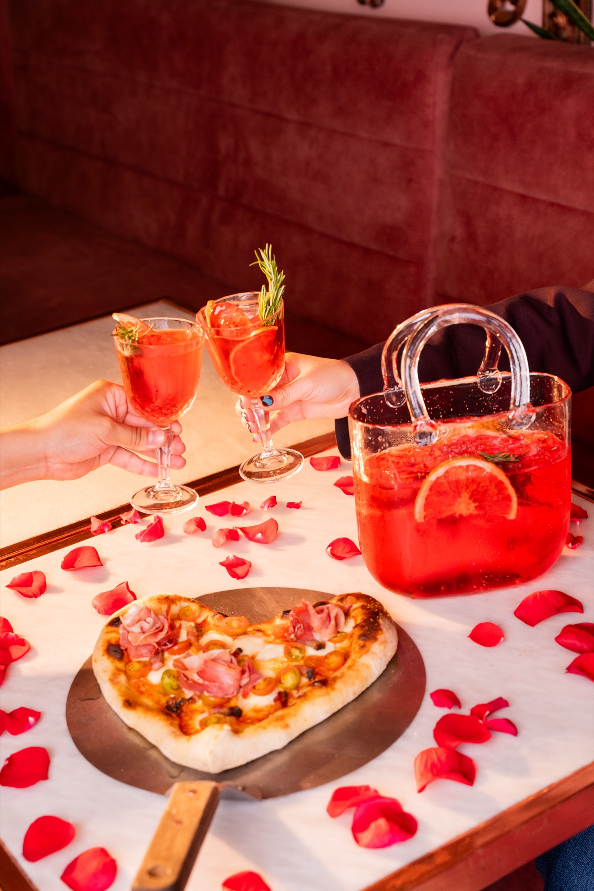 Pizza cuore y spritz